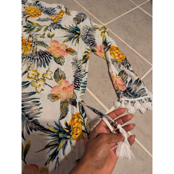 Blue Island Coverup swim tropical dress womens L - Picture 3 of 13